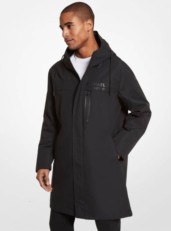 Panske Kabáty Michael Kors Stockton Water Resistant Hooded Čierne - Oblecenie Michael Kors Nejlevnejsi | ARGDH-3720